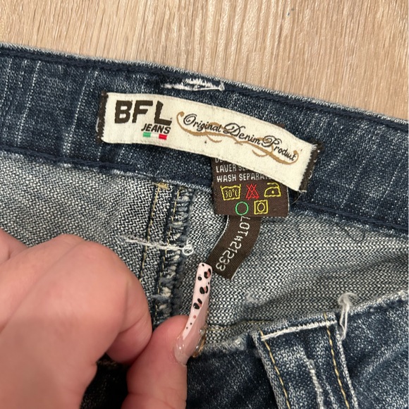 low rise vintage pink pocket vintage blue jeans size 29 wide cut - Picture 4 of 6